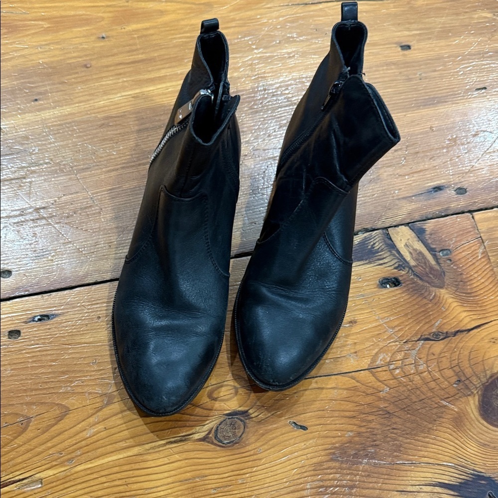 Marc Fisher Black Ankle Booties with silver detail size 8.5 M
